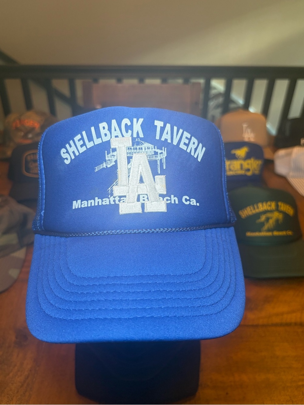 RARE Shellback Tavern Manhattan Beach / LA Dodgers Royal Blue Trucker Cap